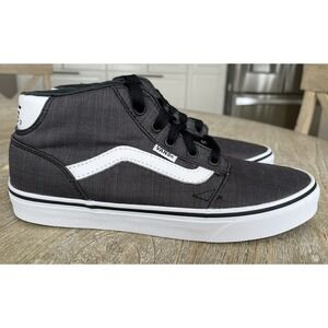 VANS 8 Men's High Top Sneakers Canvas Grey Black 721356 Skateboard Shoes